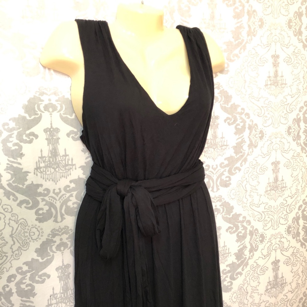 NWOT ModCloth Black maxi dress with sashes